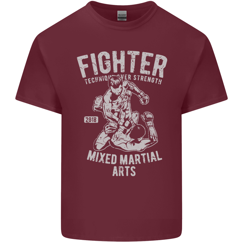 MMA Fighter MMA Mixed Martial Arts Gym Mens Cotton T-Shirt Tee Top Maroon