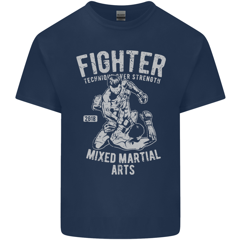 MMA Fighter MMA Mixed Martial Arts Gym Mens Cotton T-Shirt Tee Top Navy Blue