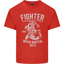 MMA Fighter MMA Mixed Martial Arts Gym Mens Cotton T-Shirt Tee Top Red