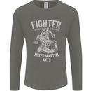 MMA Fighter MMA Mixed Martial Arts Gym Mens Long Sleeve T-Shirt Charcoal