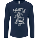 MMA Fighter MMA Mixed Martial Arts Gym Mens Long Sleeve T-Shirt Navy Blue