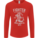 MMA Fighter MMA Mixed Martial Arts Gym Mens Long Sleeve T-Shirt Red