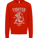 MMA Fighter MMA Mixed Martial Arts Gym Mens Sweatshirt Jumper Bright Red
