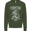 MMA Fighter MMA Mixed Martial Arts Gym Mens Sweatshirt Jumper Forest Green