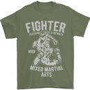 MMA Fighter MMA Mixed Martial Arts Gym Mens T-Shirt Cotton Gildan Military Green