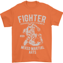 MMA Fighter MMA Mixed Martial Arts Gym Mens T-Shirt Cotton Gildan Orange