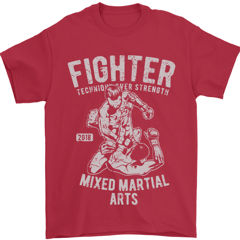 MMA Fighter MMA Mixed Martial Arts Gym Mens T-Shirt Cotton Gildan Red