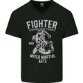 MMA Fighter MMA Mixed Martial Arts Gym Mens V-Neck Cotton T-Shirt Black