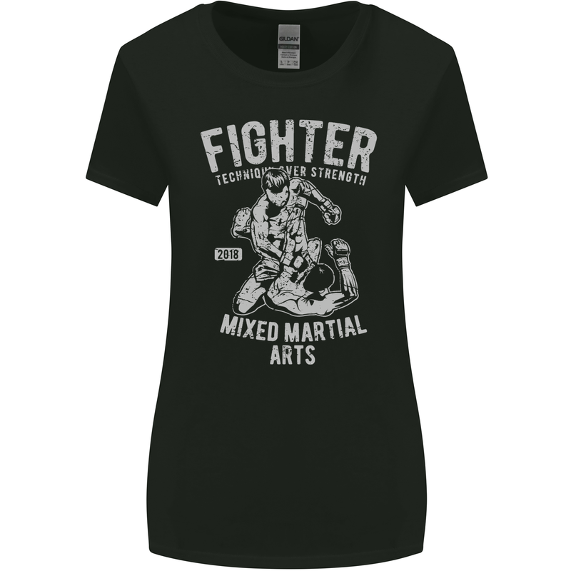 MMA Fighter MMA Mixed Martial Arts Gym Womens Wider Cut T-Shirt Black