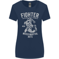 MMA Fighter MMA Mixed Martial Arts Gym Womens Wider Cut T-Shirt Navy Blue