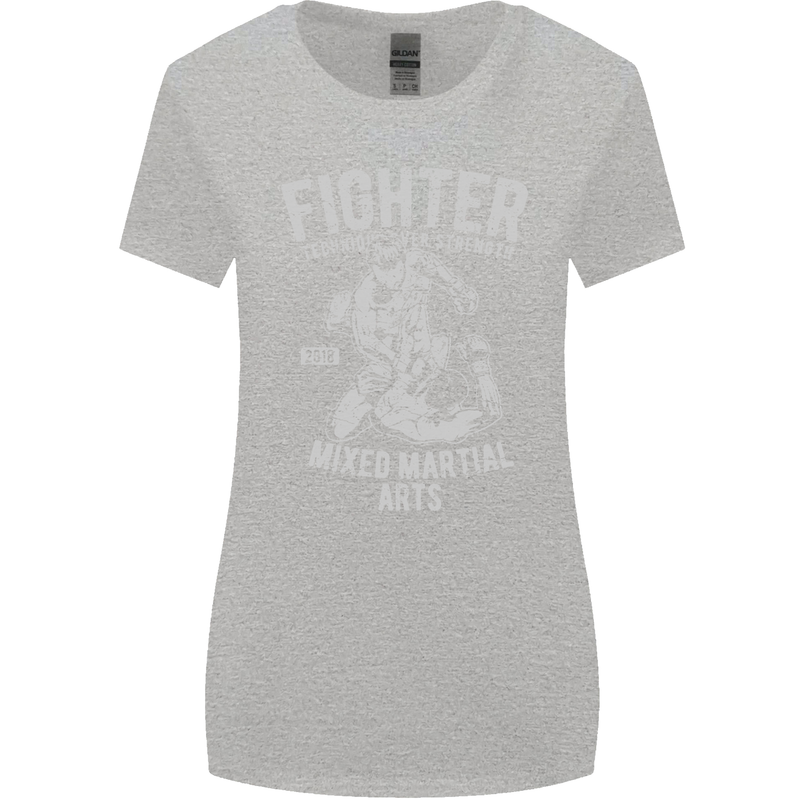 MMA Fighter MMA Mixed Martial Arts Gym Womens Wider Cut T-Shirt Sports Grey