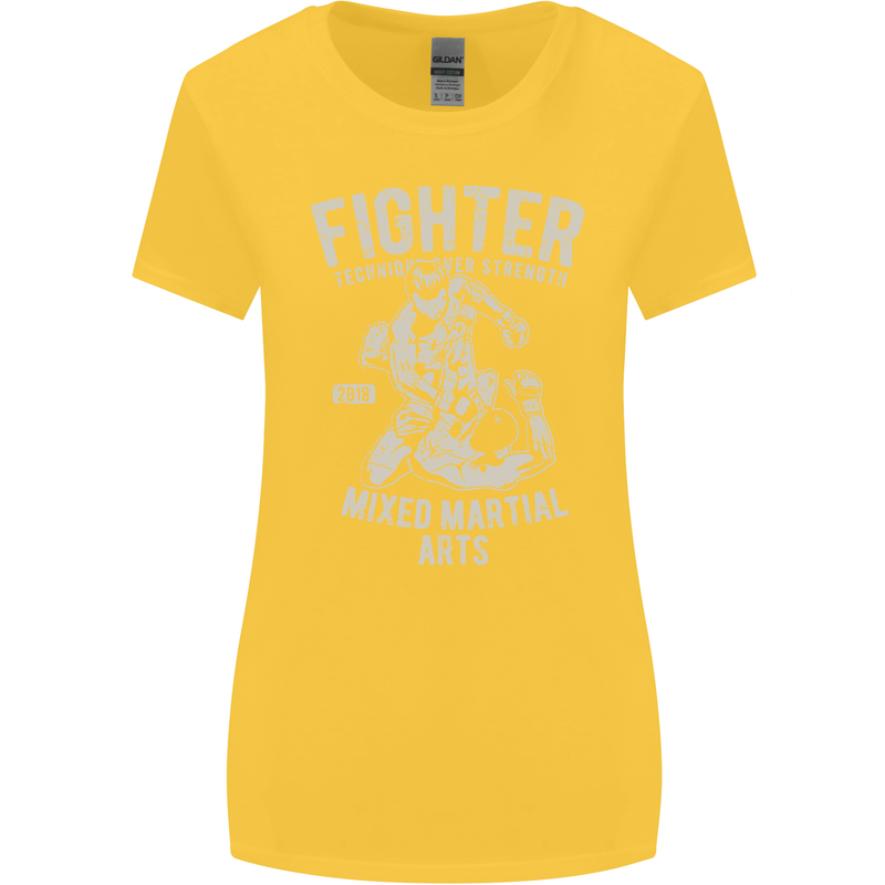 MMA Fighter MMA Mixed Martial Arts Gym Womens Wider Cut T-Shirt Yellow