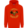MMA Grappling Mixed Martial Arts UFC Mens 80% Cotton Hoodie Bright Red