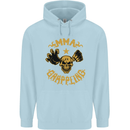 MMA Grappling Mixed Martial Arts UFC Mens 80% Cotton Hoodie Light Blue