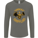MMA Grappling Mixed Martial Arts UFC Mens Long Sleeve T-Shirt Charcoal