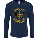 MMA Grappling Mixed Martial Arts UFC Mens Long Sleeve T-Shirt Navy Blue