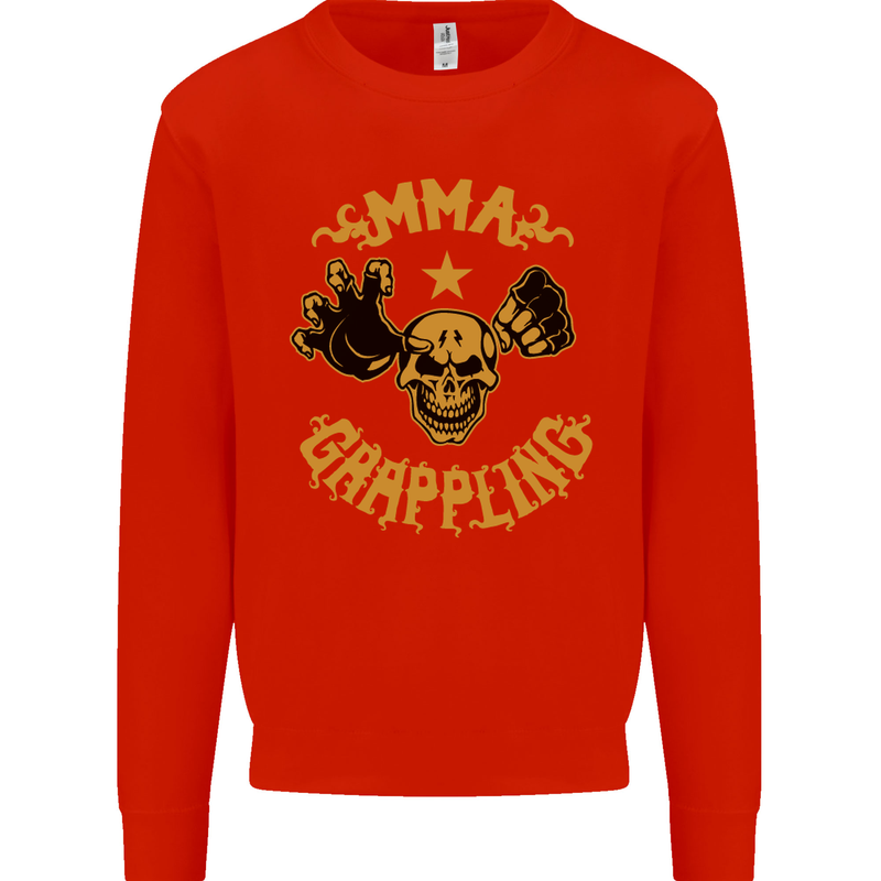 MMA Grappling Mixed Martial Arts UFC Mens Sweatshirt Jumper Bright Red