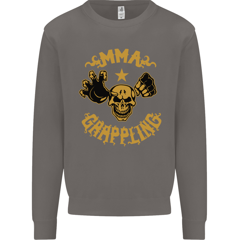 MMA Grappling Mixed Martial Arts UFC Mens Sweatshirt Jumper Charcoal