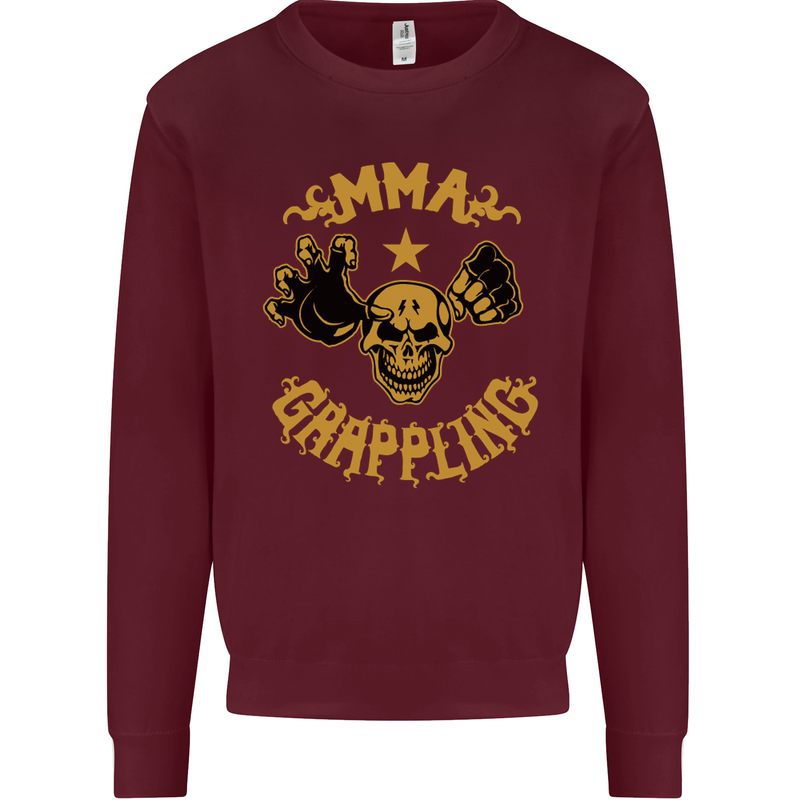 MMA Grappling Mixed Martial Arts UFC Mens Sweatshirt Jumper Maroon