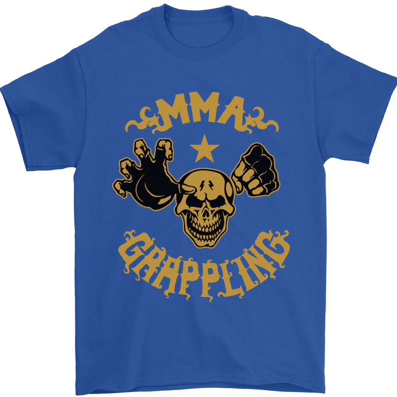 MMA Grappling Mixed Martial Arts UFC Mens T-Shirt Cotton Gildan Royal Blue