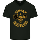 MMA Grappling Mixed Martial Arts UFC Mens V-Neck Cotton T-Shirt Black