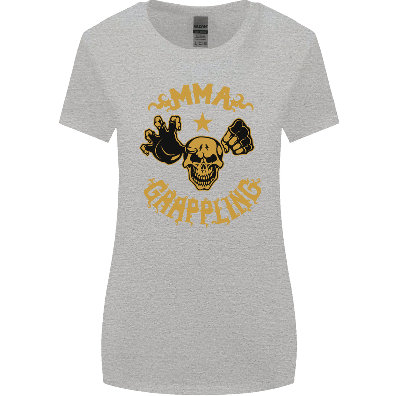 MMA Grappling Mixed Martial Arts UFC Womens Wider Cut T-Shirt Sports Grey