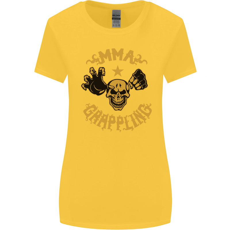 MMA Grappling Mixed Martial Arts UFC Womens Wider Cut T-Shirt Yellow