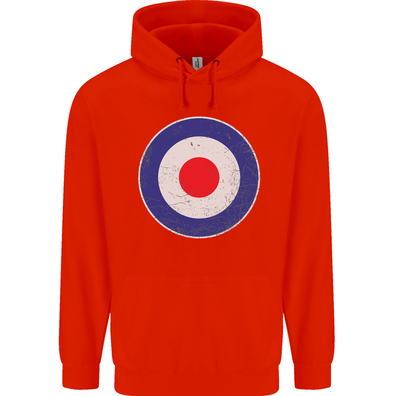 MOD Logo Scooter Biker RAF Royal Air Force Childrens Kids Hoodie Bright Red