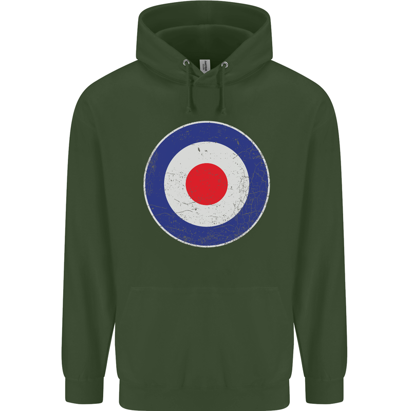 MOD Logo Scooter Biker RAF Royal Air Force Childrens Kids Hoodie Forest Green