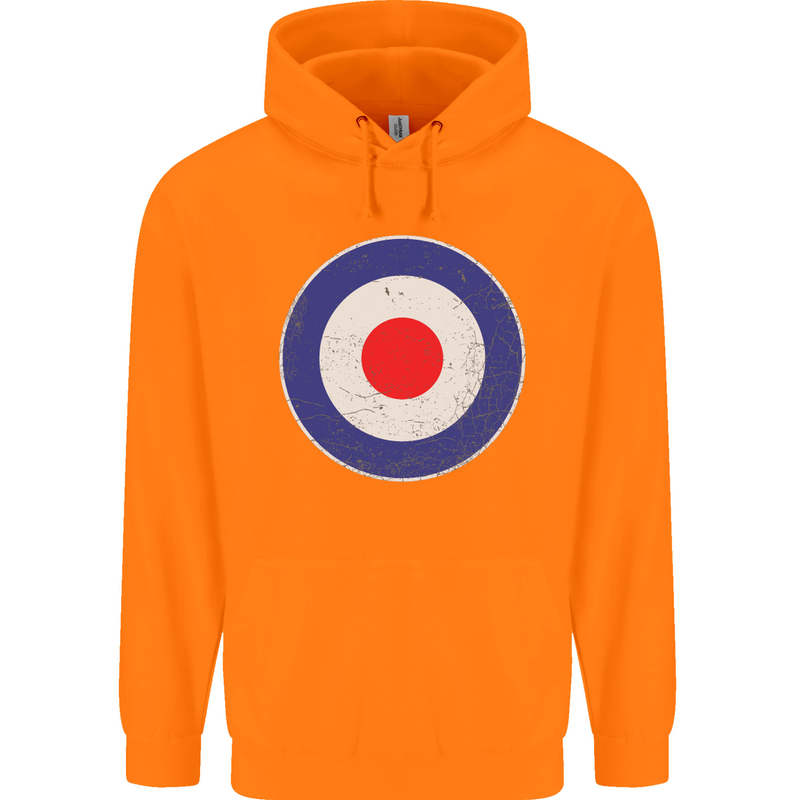 MOD Logo Scooter Biker RAF Royal Air Force Childrens Kids Hoodie Orange