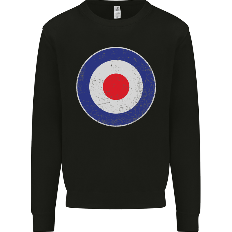 MOD Logo Scooter Biker RAF Royal Air Force Kids Sweatshirt Jumper Black