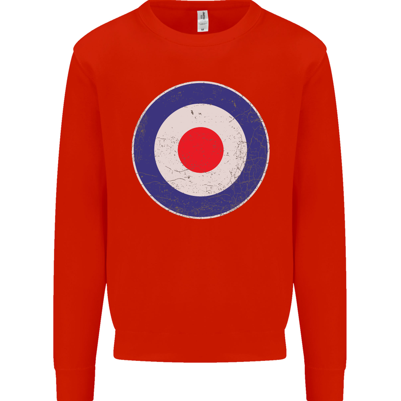 MOD Logo Scooter Biker RAF Royal Air Force Kids Sweatshirt Jumper Bright Red