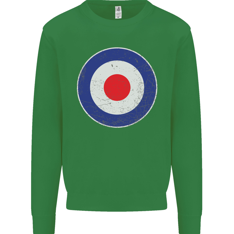 MOD Logo Scooter Biker RAF Royal Air Force Kids Sweatshirt Jumper Irish Green