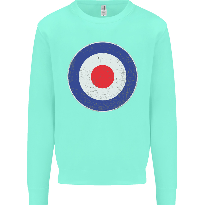 MOD Logo Scooter Biker RAF Royal Air Force Kids Sweatshirt Jumper Peppermint