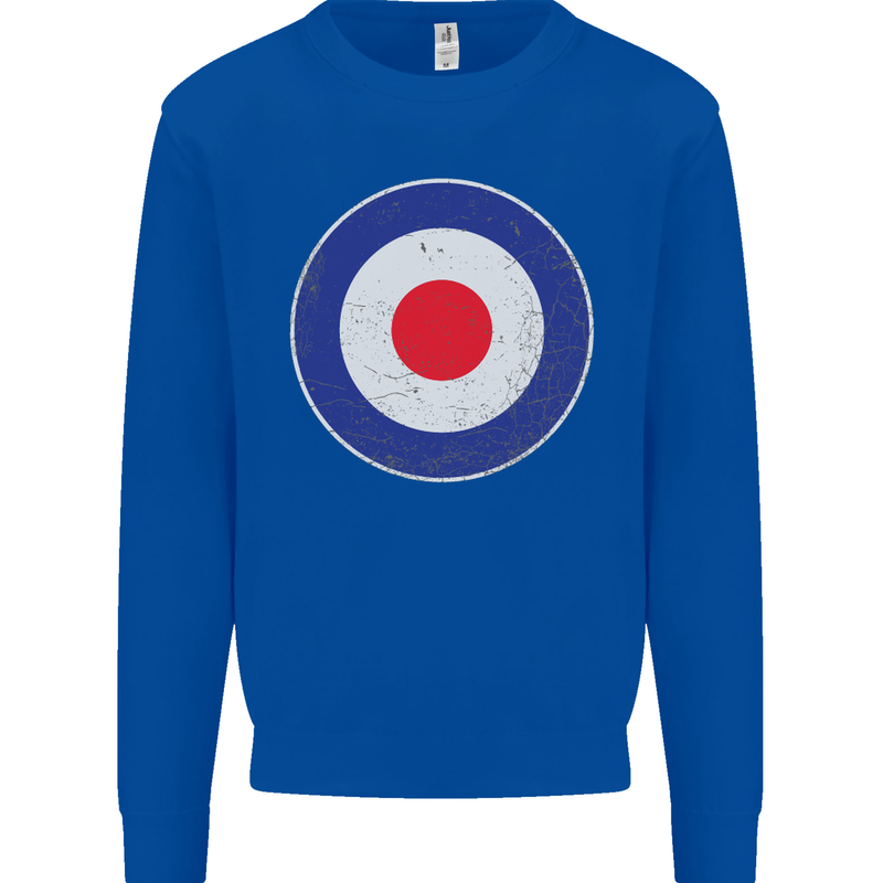 MOD Logo Scooter Biker RAF Royal Air Force Kids Sweatshirt Jumper Royal Blue
