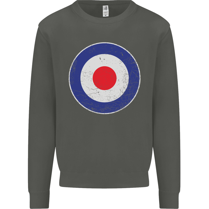 MOD Logo Scooter Biker RAF Royal Air Force Kids Sweatshirt Jumper Storm Grey