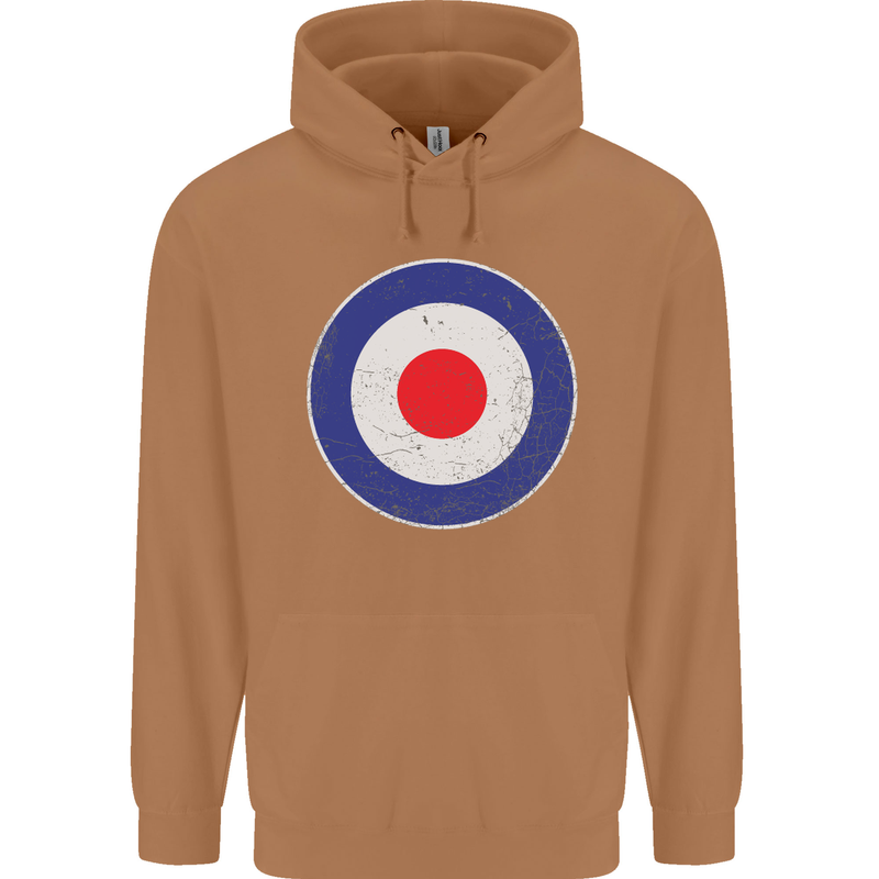 MOD Logo Scooter Biker RAF Royal Air Force Mens 80% Cotton Hoodie Caramel Latte