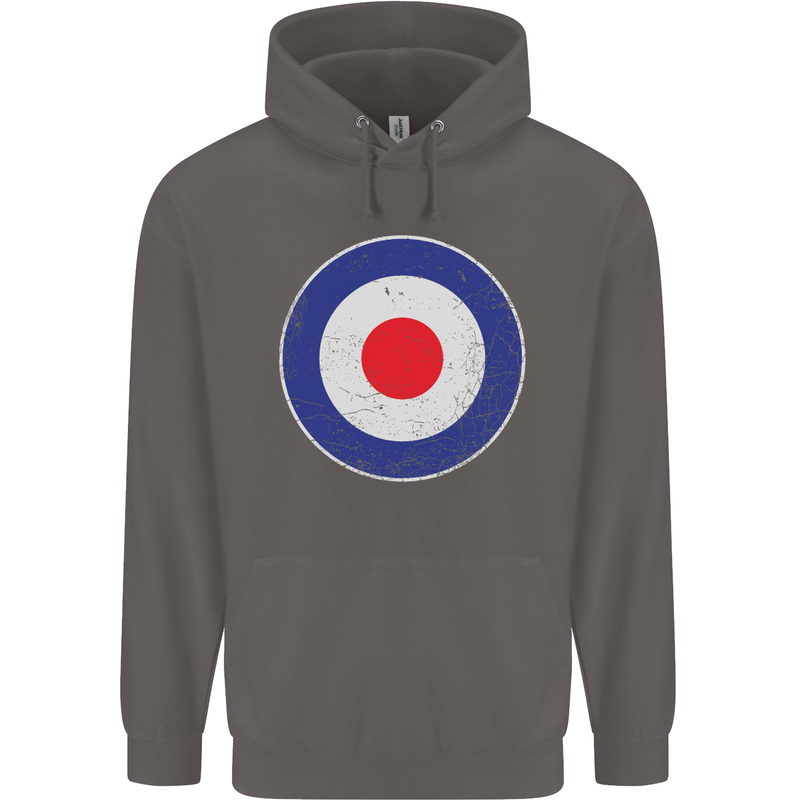 MOD Logo Scooter Biker RAF Royal Air Force Mens 80% Cotton Hoodie Charcoal