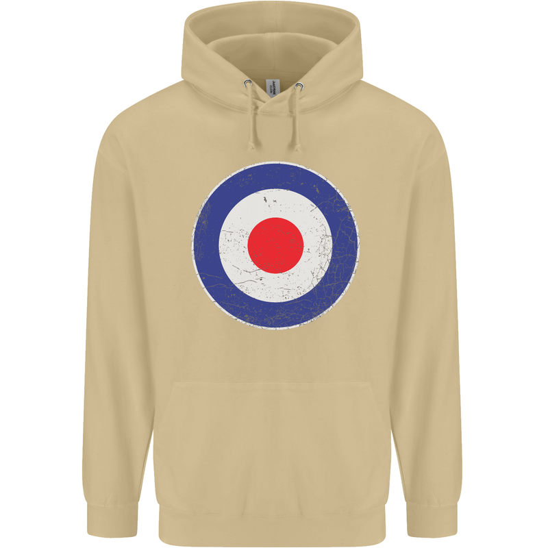 MOD Logo Scooter Biker RAF Royal Air Force Mens 80% Cotton Hoodie Sand