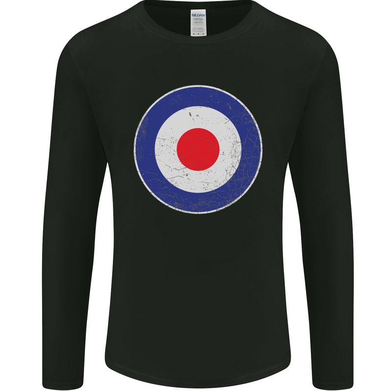 MOD Logo Scooter Biker RAF Royal Air Force Mens Long Sleeve T-Shirt Black