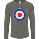 MOD Logo Scooter Biker RAF Royal Air Force Mens Long Sleeve T-Shirt Charcoal