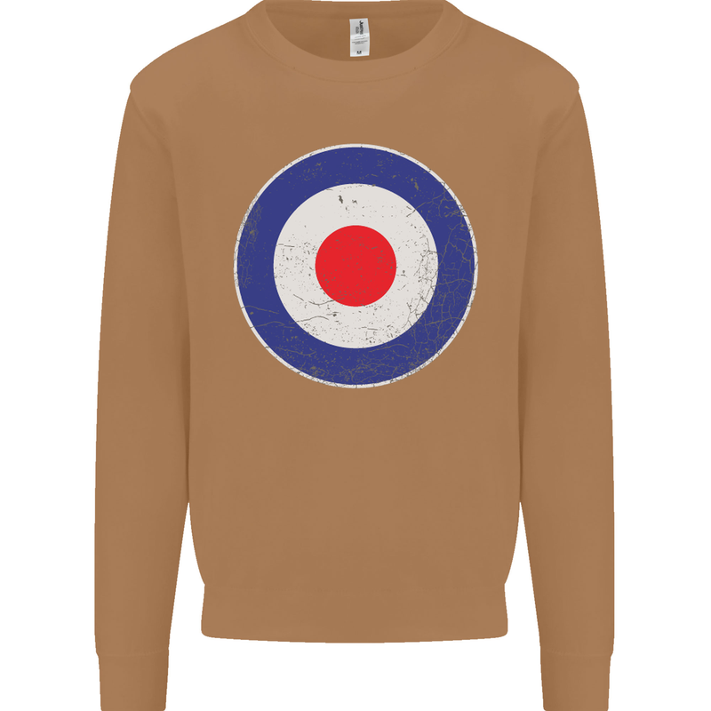 MOD Logo Scooter Biker RAF Royal Air Force Mens Sweatshirt Jumper Caramel Latte