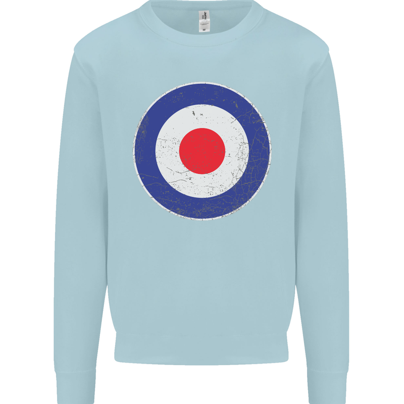 MOD Logo Scooter Biker RAF Royal Air Force Mens Sweatshirt Jumper Light Blue