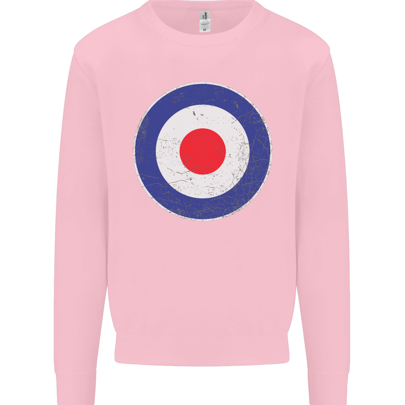 MOD Logo Scooter Biker RAF Royal Air Force Mens Sweatshirt Jumper Light Pink