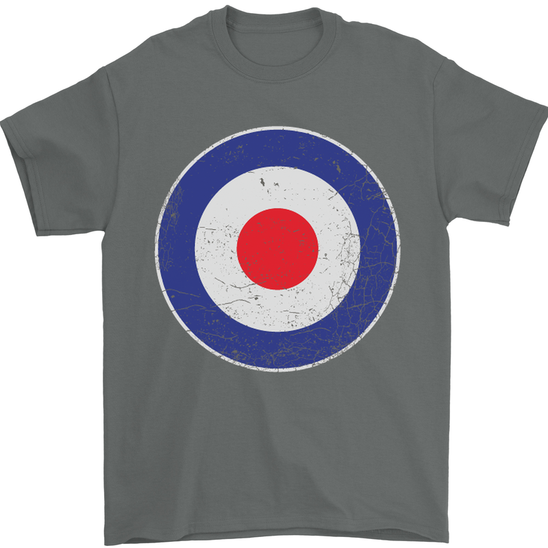 MOD Logo Scooter Biker RAF Royal Air Force Mens T-Shirt Cotton Gildan Charcoal