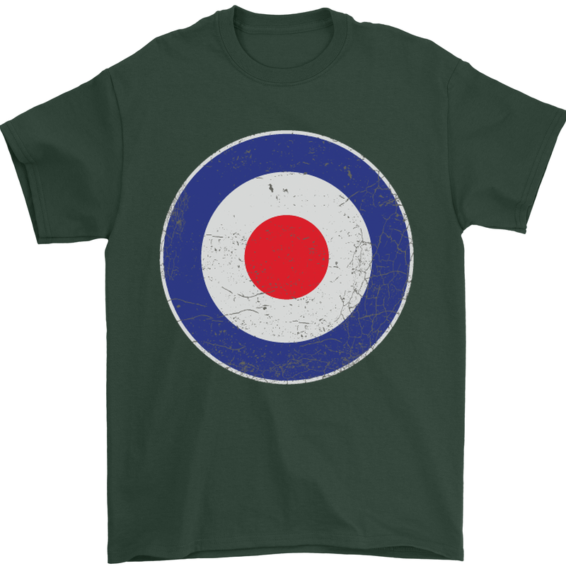 MOD Logo Scooter Biker RAF Royal Air Force Mens T-Shirt Cotton Gildan Forest Green