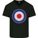 MOD Logo Scooter Biker RAF Royal Air Force Mens V-Neck Cotton T-Shirt Black