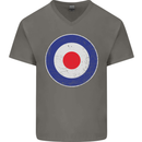 MOD Logo Scooter Biker RAF Royal Air Force Mens V-Neck Cotton T-Shirt Charcoal