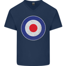 MOD Logo Scooter Biker RAF Royal Air Force Mens V-Neck Cotton T-Shirt Navy Blue