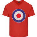 MOD Logo Scooter Biker RAF Royal Air Force Mens V-Neck Cotton T-Shirt Red